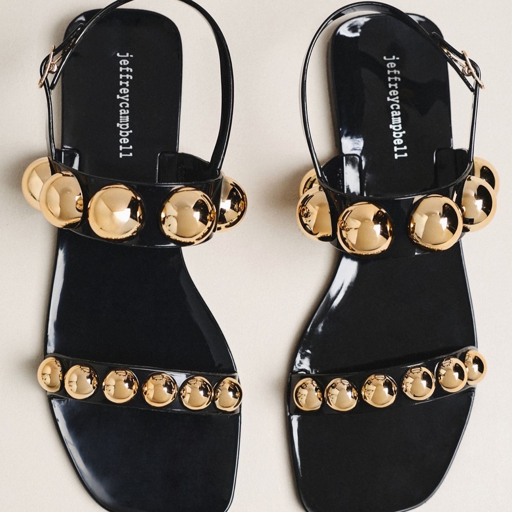 Jeffrey Campbell - Gum Drop Sandals with Gold Dome Studs